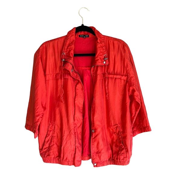 Eileen Fisher Silk Anorak Jacket Red Small INVS7 - Picture 2 of 12